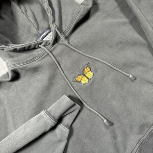 Brandy Melville Butterfly‎ Hoodie Black Sewn J Galt Pullover OS